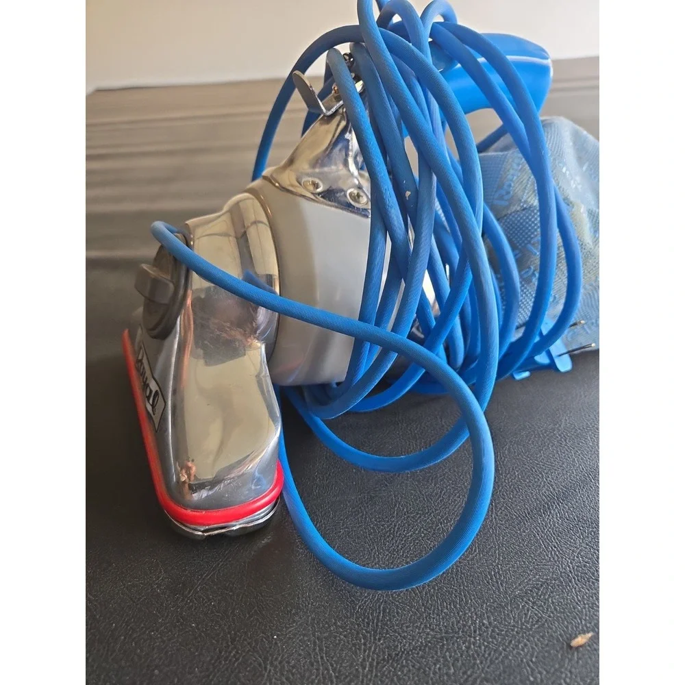 Vintage Royal Prince Model 501 Handheld Vacuum Cleaner Blue Cord Chrome Tested